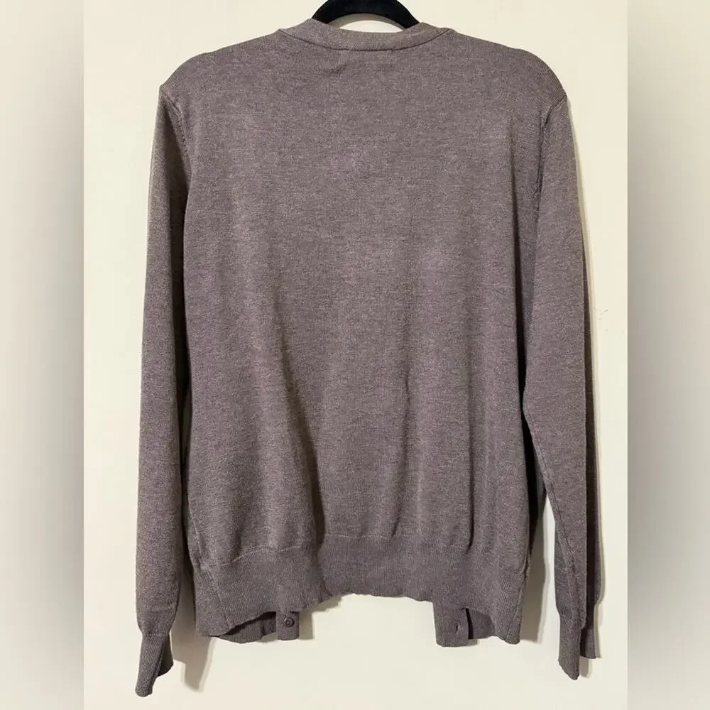 GRACE KARIN size XL brown open front button up soft knit cardigan long sleeve - Picture 3 of 12